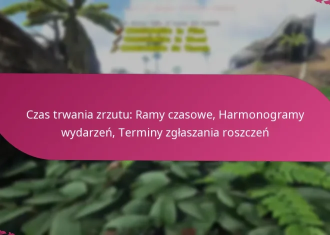 Czas trwania zrzutu: Ramy czasowe, Harmonogramy wydarzeń, Terminy zgłaszania roszczeń