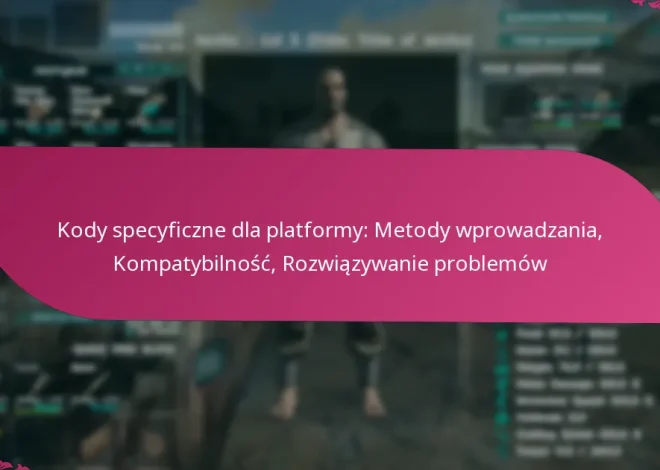 Kody specyficzne dla platformy: Metody wprowadzania, Kompatybilność, Rozwiązywanie problemów