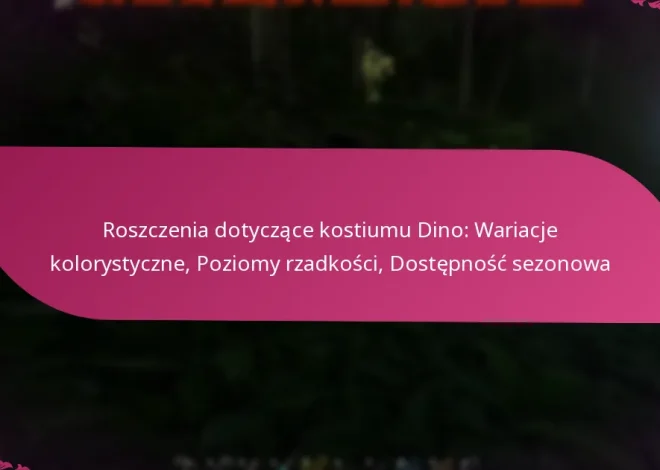 Roszczenia dotyczące kostiumu Dino: Wariacje kolorystyczne, Poziomy rzadkości, Dostępność sezonowa