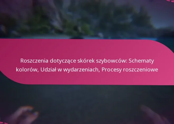 Roszczenia dotyczące skórek szybowców: Schematy kolorów, Udział w wydarzeniach, Procesy roszczeniowe