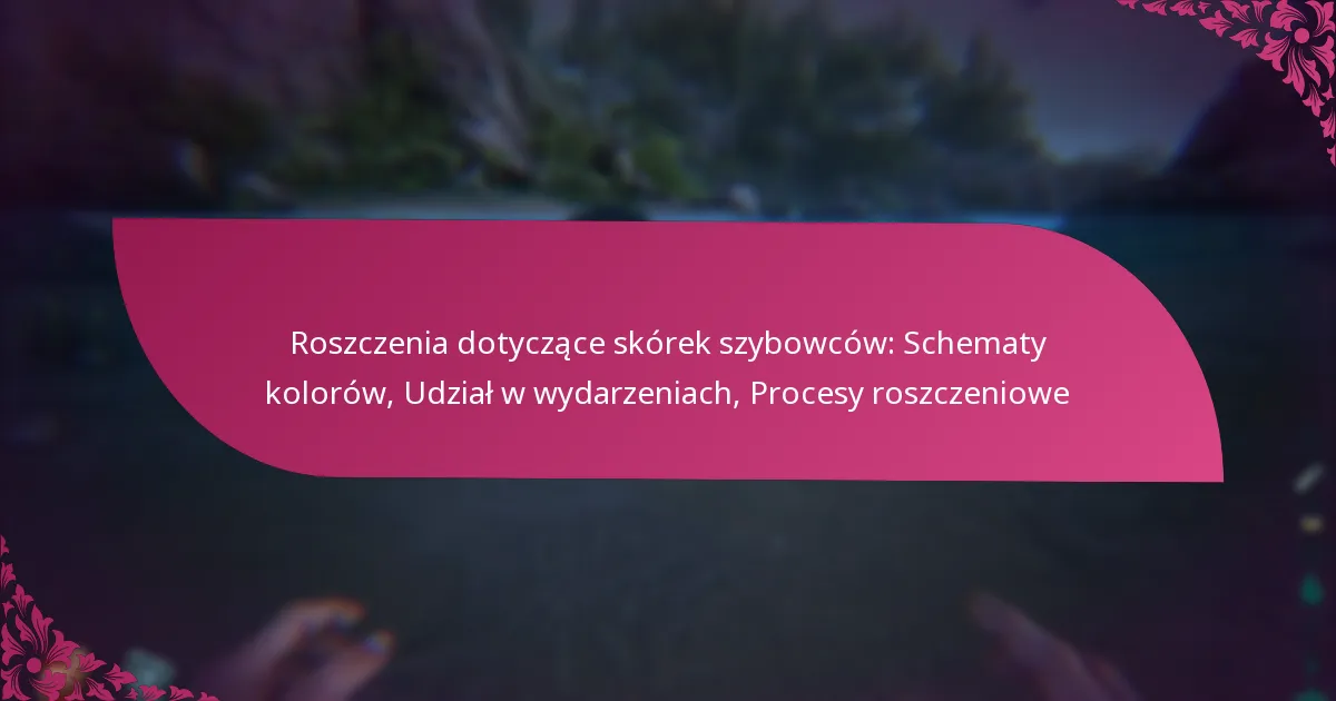 Roszczenia dotyczące skórek szybowców: Schematy kolorów, Udział w wydarzeniach, Procesy roszczeniowe