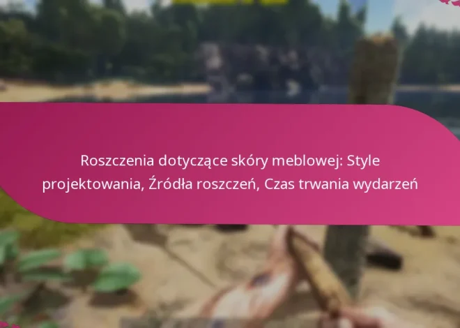 Roszczenia dotyczące skóry meblowej: Style projektowania, Źródła roszczeń, Czas trwania wydarzeń