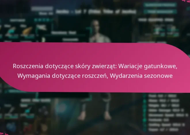 Roszczenia dotyczące skóry zwierząt: Wariacje gatunkowe, Wymagania dotyczące roszczeń, Wydarzenia sezonowe