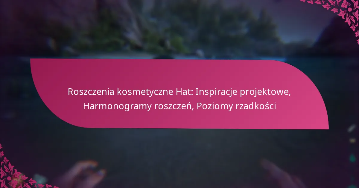 Roszczenia kosmetyczne Hat: Inspiracje projektowe, Harmonogramy roszczeń, Poziomy rzadkości