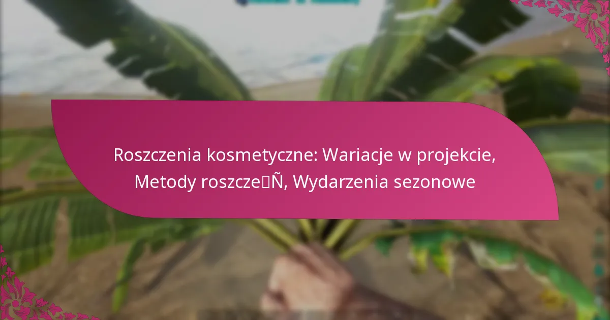 Roszczenia kosmetyczne: Wariacje w projekcie, Metody roszczeń, Wydarzenia sezonowe