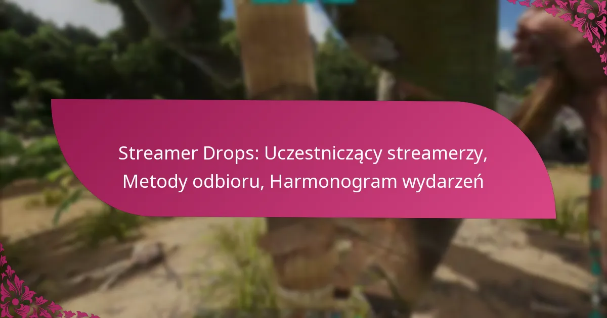Streamer Drops: Uczestniczący streamerzy, Metody odbioru, Harmonogram wydarzeń