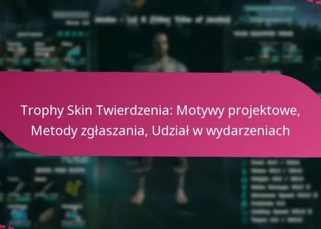 Trophy Skin Twierdzenia: Motywy projektowe, Metody zgłaszania, Udział w wydarzeniach