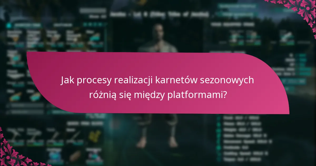 Jakie są szczegóły platformy dotyczące realizacji karnetu sezonowego?