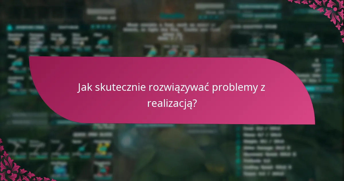 Jak skutecznie rozwiązywać problemy z realizacją?