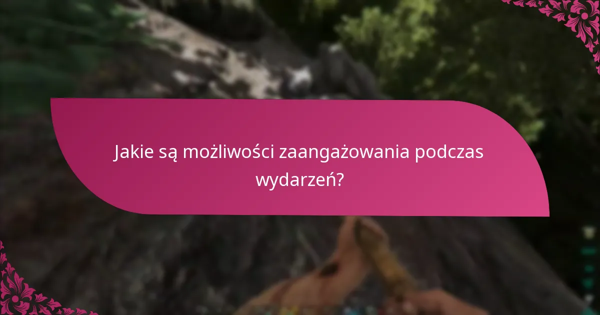 Jakie są możliwości zaangażowania podczas wydarzeń?